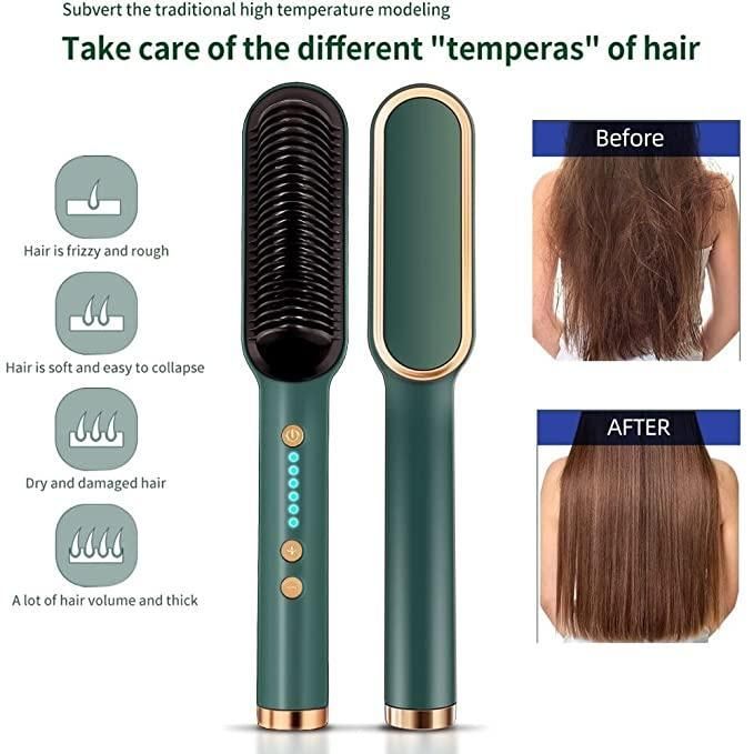 Electric Hair Straightening Comb | Fast Heating Ceramic Brush for Smooth & Shiny Hair