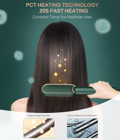 Electric Hair Straightening Comb | Fast Heating Ceramic Brush for Smooth & Shiny Hair