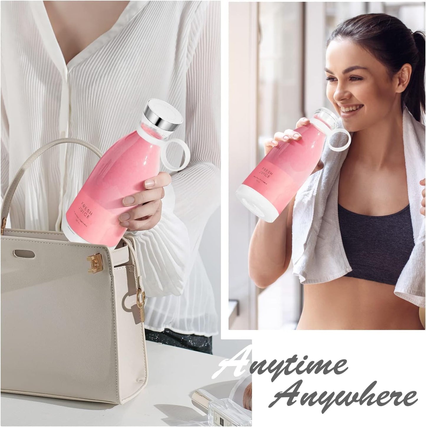 Electric Portable Mini Juicer Bottle | Wireless Personal Juicer Blender for Smoothies & Shakes (4 Blade Design)