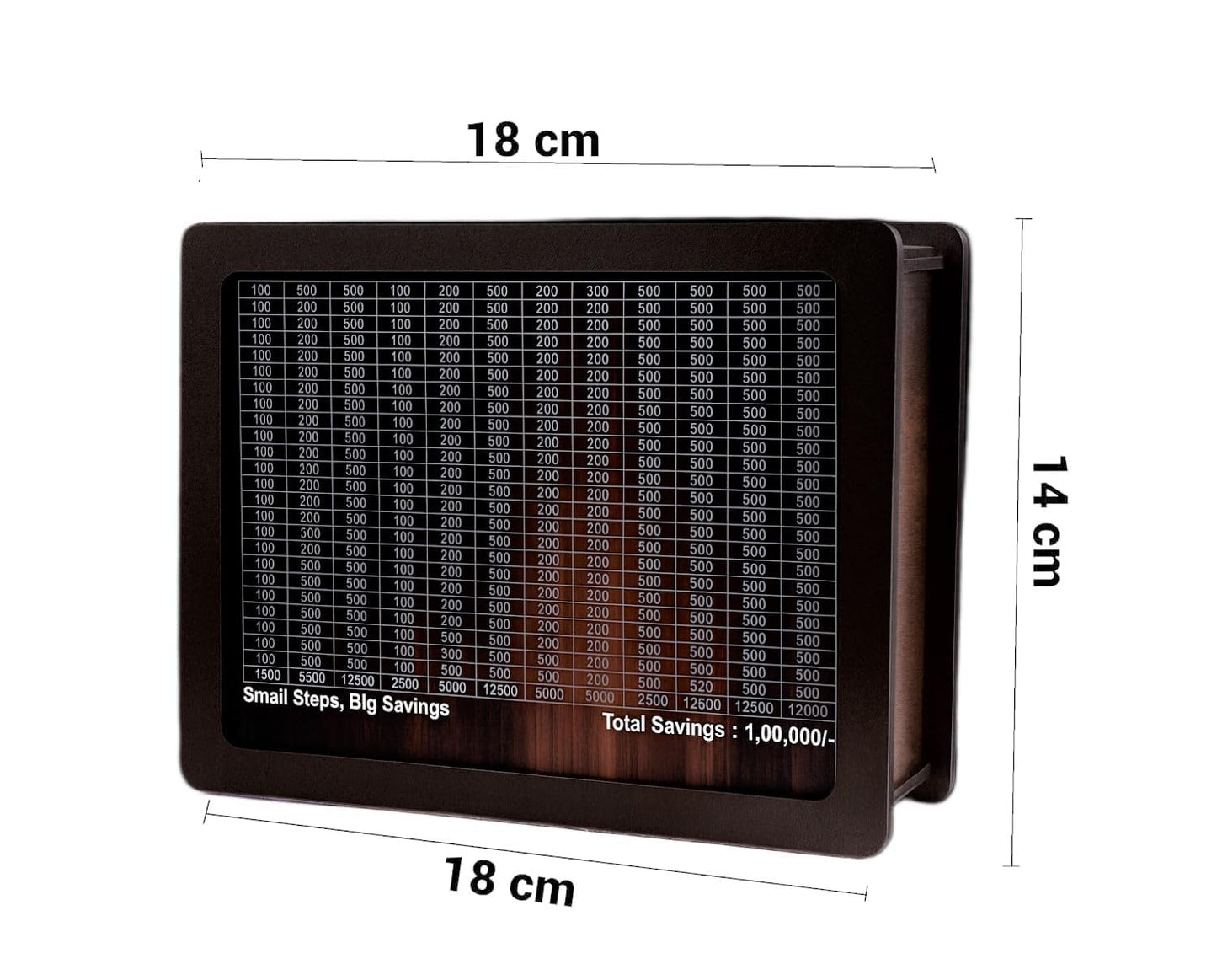 Wooden Money Saving Box ₹1,00,000 Target | Premium Coin & Cash Collection Piggy Bank