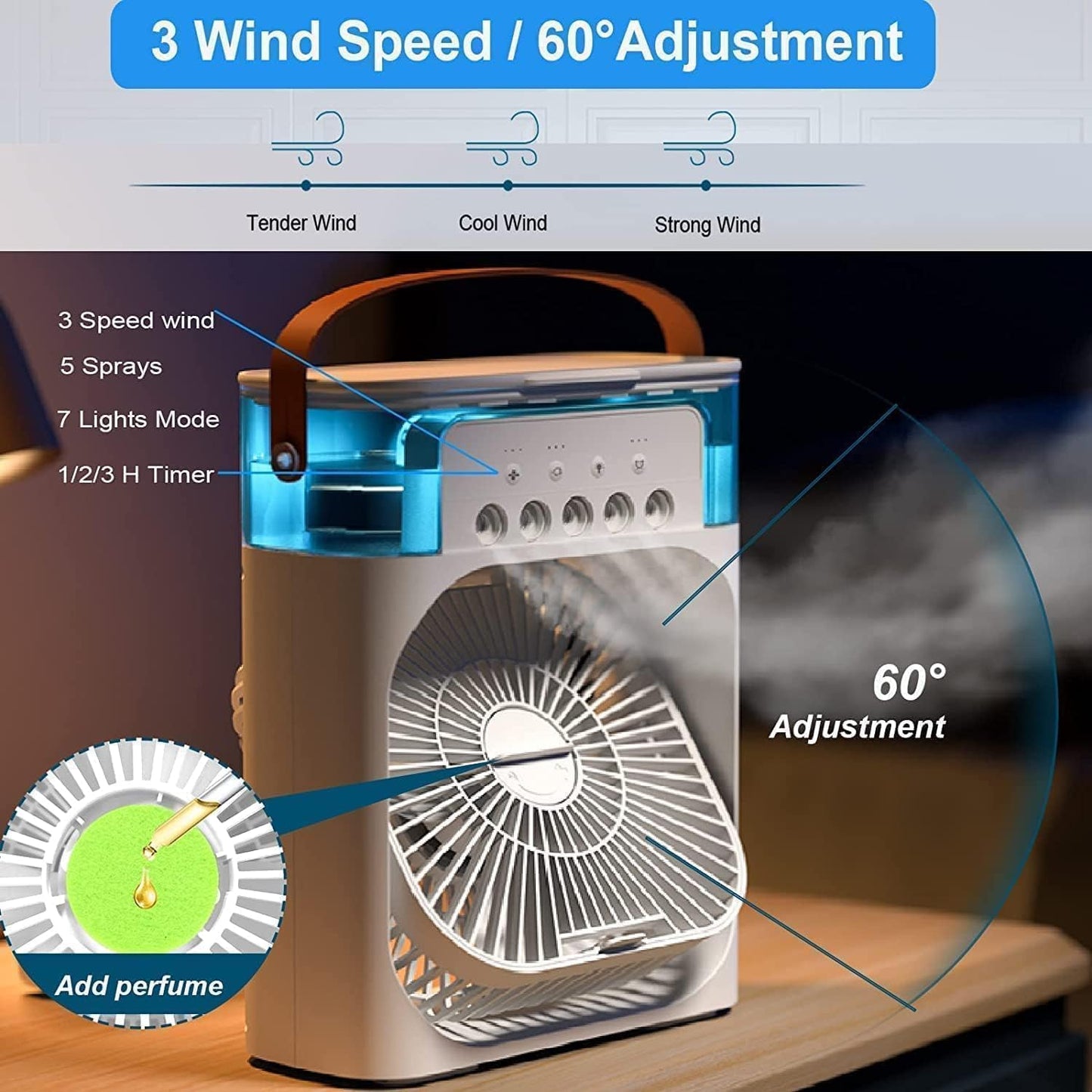 Multifunction USB Mist Fan | 3-in-1 Air Cooler & Humidifier