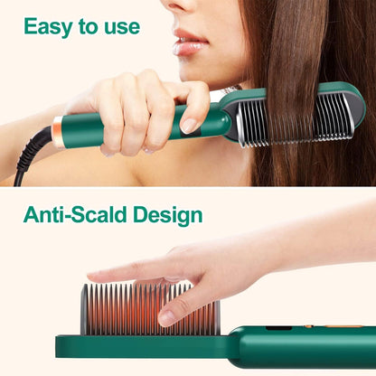 Electric Hair Straightening Comb | Fast Heating Ceramic Brush for Smooth & Shiny Hair
