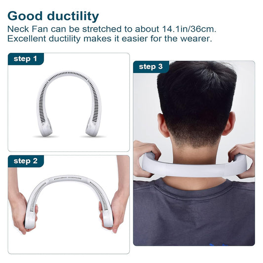 Bladeless Portable Neck Fan – Rechargeable, Hands-Free Cooling for Outdoor & Indoor Use