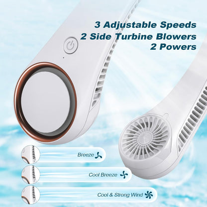 Bladeless Portable Neck Fan – Rechargeable, Hands-Free Cooling for Outdoor & Indoor Use