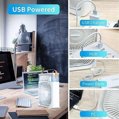 Multifunction USB Mist Fan | 3-in-1 Air Cooler & Humidifier