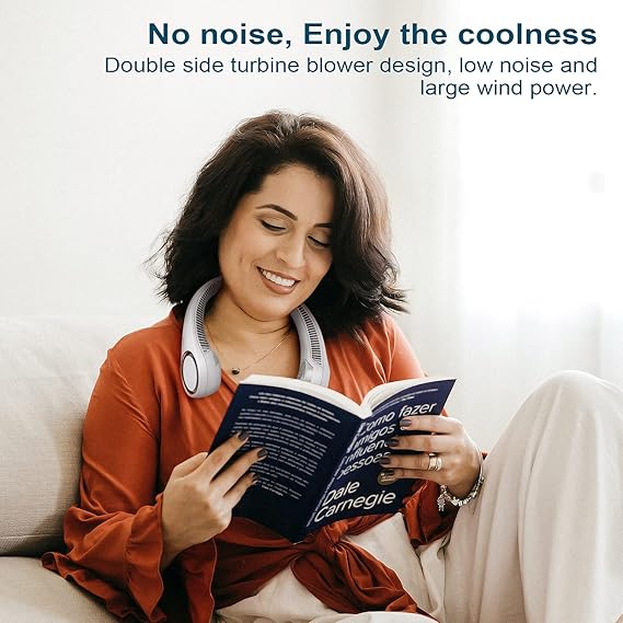 Bladeless Portable Neck Fan – Rechargeable, Hands-Free Cooling for Outdoor & Indoor Use