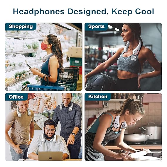 Bladeless Portable Neck Fan – Rechargeable, Hands-Free Cooling for Outdoor & Indoor Use